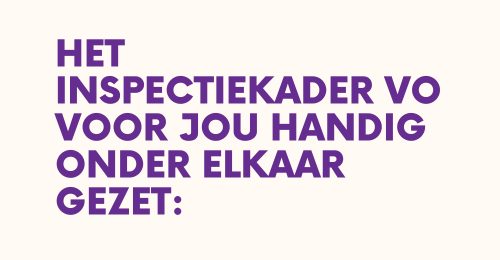 Inspectiekader VO uitgeschreven in paarse letters